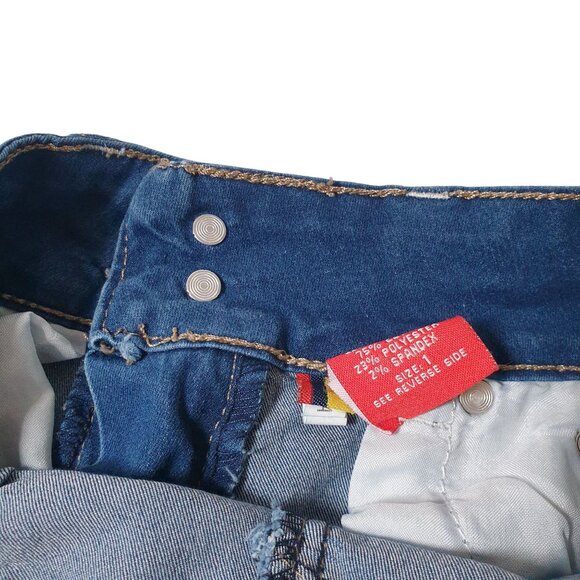 Gogo Star Bermuda Jeans Size 1 Dark Denim Casual 28" Waist - Picture 5 of 7